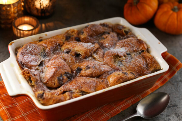 Caramel Mini Chocolate Croissants Pudding