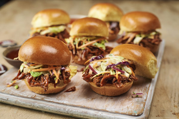 Game Day Pulled pork and slaw sliders
