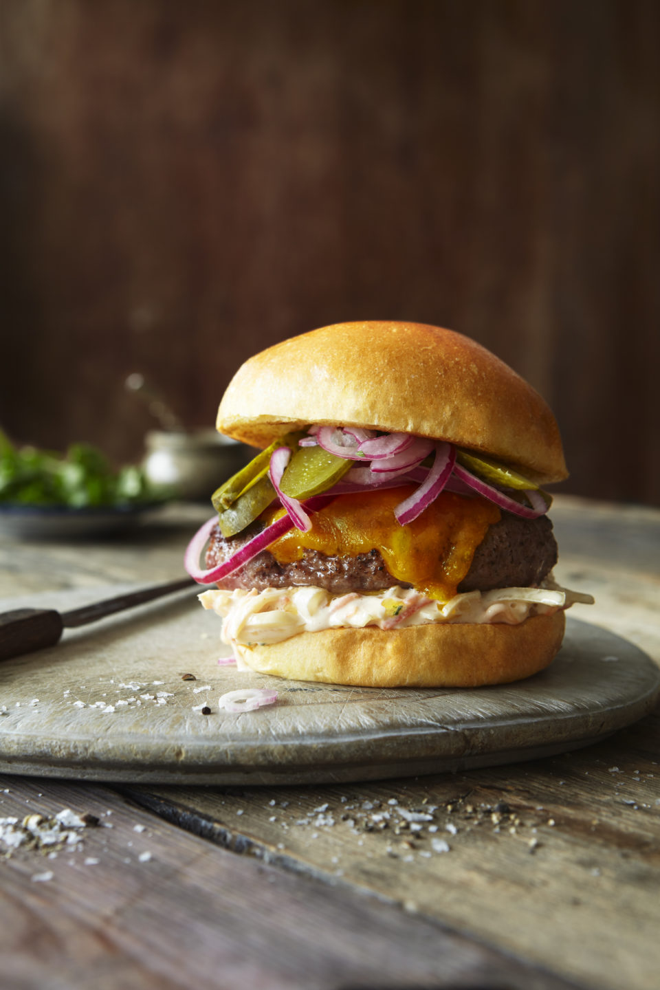 Brioche Burger With Pickles